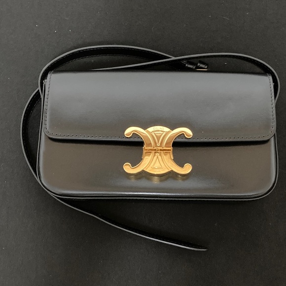 Celine Black Shoulder Bag with Gold Accent - Picture 1 of 10